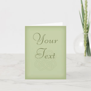 Green Irish Celtic Knot Personalised Blank Card