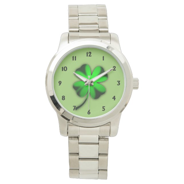 Green Irish Clover Watch (Front)