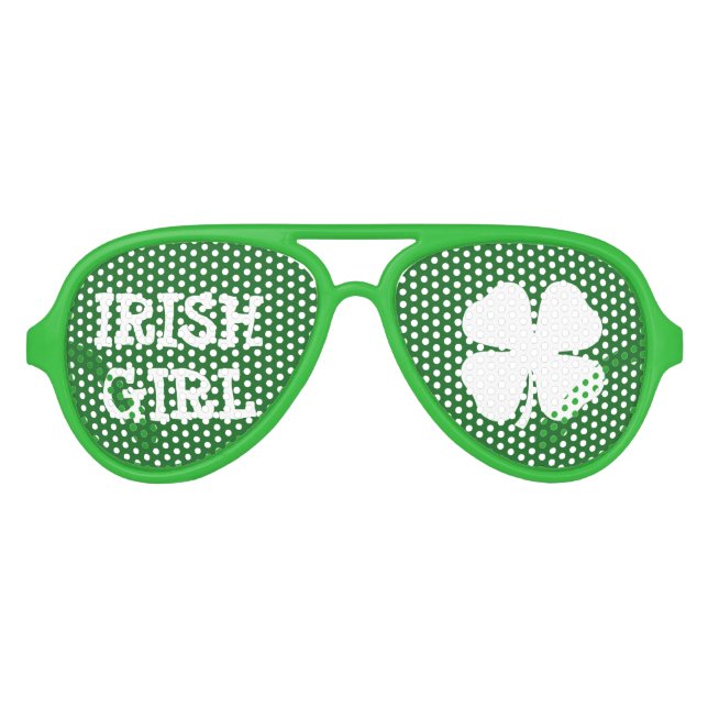 Green Irish Girl St Patricks Day party shades (Front)