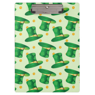 Green Irish Hat pattern , st patrick's day design Clipboard
