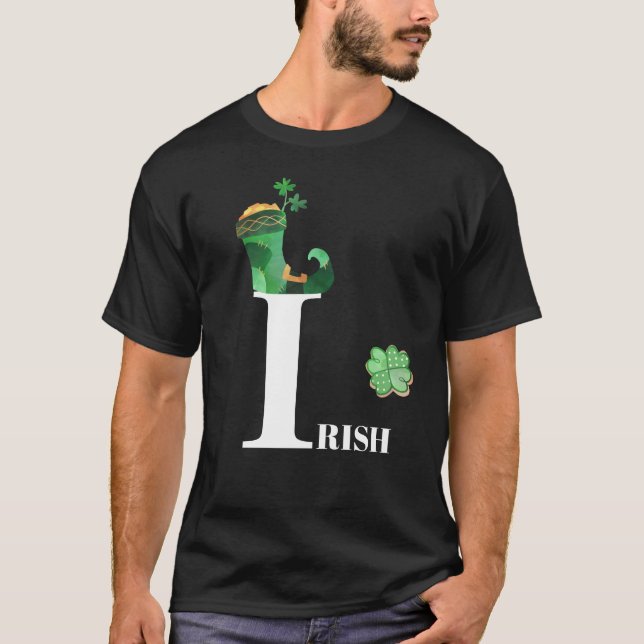 *~* Green IRISH IRELAND Leprechaun Clover  Shoe T-Shirt (Front)