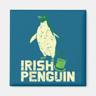 Green Irish Penguin Cute St Patricks Day Animal Lo Magnet
