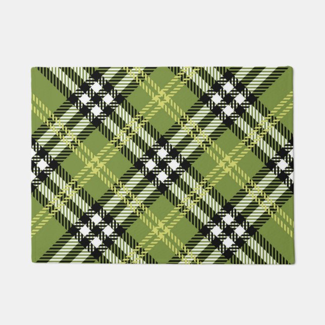 Green Irish Plaid Pattern Doormat (Front)