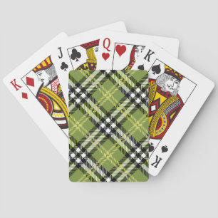 Green Irish Plaid Pattern Playing Cards