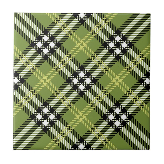 Green Irish Plaid Pattern Tile (Front)