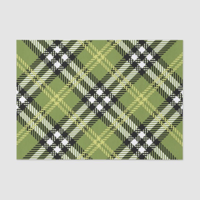 Green Irish Plaid Pattern Tissue Paper (Front)