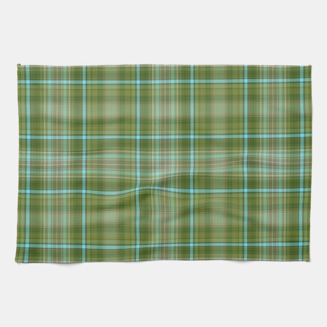 Green Irish Plaid Tea Towel (Horizontal)