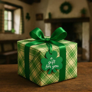Green Irish Plaid Wrapping Paper