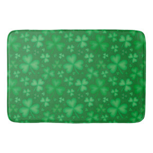 Green Irish Shamrock Pattern Bath Mat