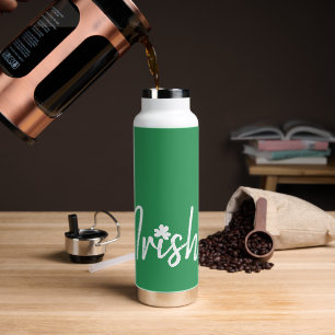 Green Irish Shamrock St Patricks Day Water Bottle