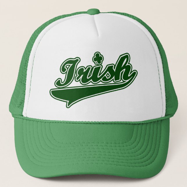 Green Irish Shamrock Trucker Hat (Front)