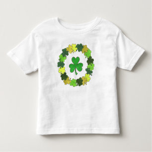 Green Irish Shamrock Wreath St. Patrick's Day Toddler T-Shirt