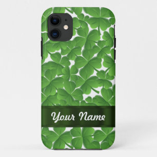 Green Irish shamrocks personalised Case-Mate iPhone Case