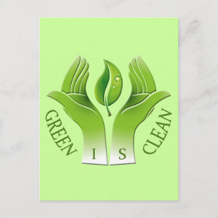 GREEN IS CLEAN POSTCARD