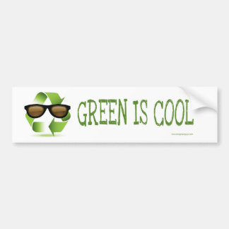 GREEN IS COOL BUMPER STICKER