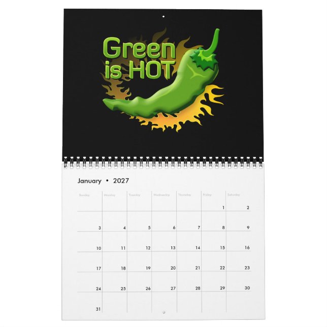 Green is HOT Calendar (Jan 2027)