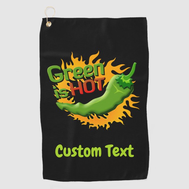 Green is HOT Golf Towel (Front)