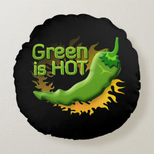 Green is HOT Round Cushion