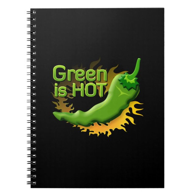 Green is HOT Spiral Notebook (Front)