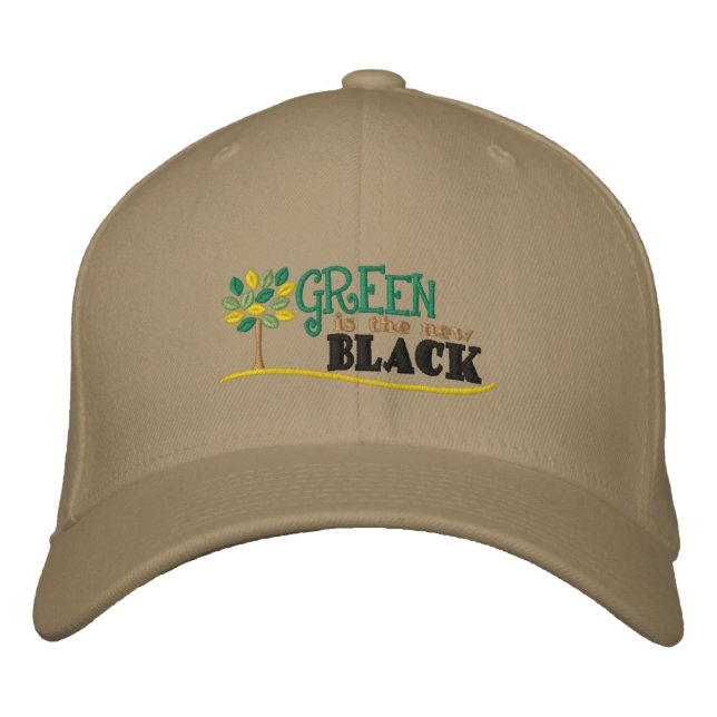 Green Is New Black Embroidered Hat (Front)