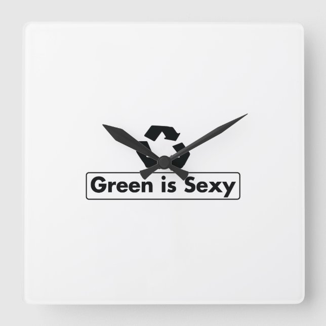 Green is sexy square wall clock (Front)