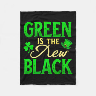 Green Is The New Black - St. Patrick’s Day Shamroc Fleece Blanket