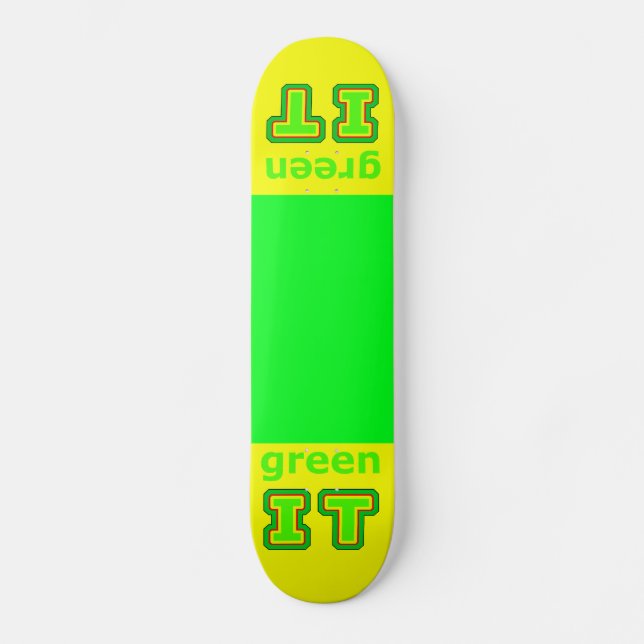 green IT The MUSEUM gibsphotoart Skateboard (Front)