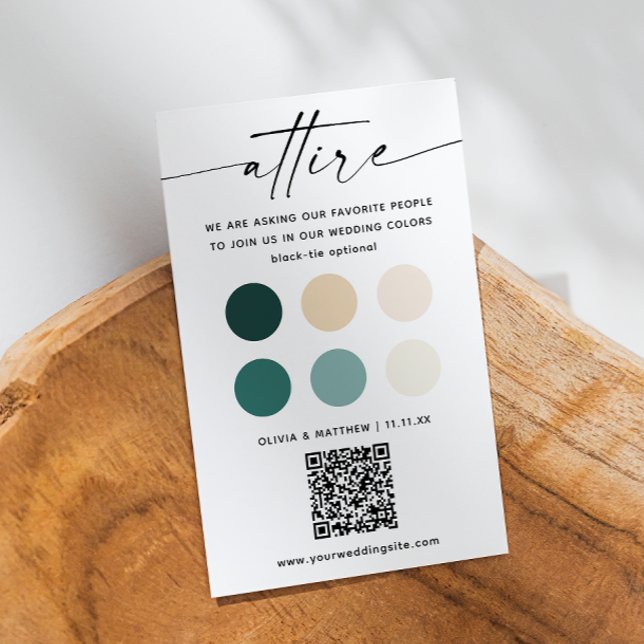 Green & Ivory Guest Wedding Dress Code QR Insert (Creator Uploaded)