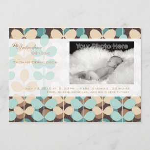 Green ivy baby boy birth announcement