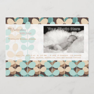 Green ivy baby boy birth announcement