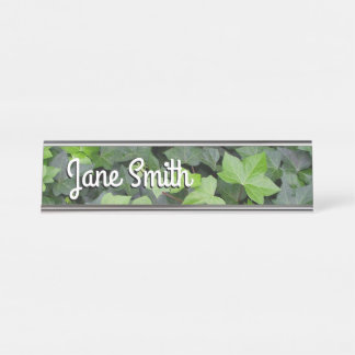 Green Ivy Botanical Print Desk Name Plate