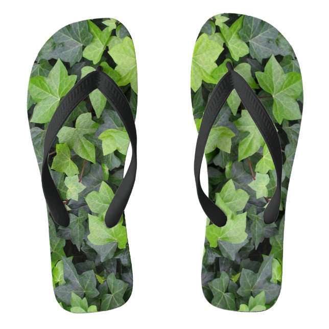 Green Ivy Botanical Print Jandals (Footbed)