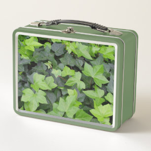 Green Ivy Botanical Print Metal Lunch Box