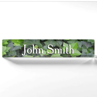 Green Ivy Botanical Print Nameplate