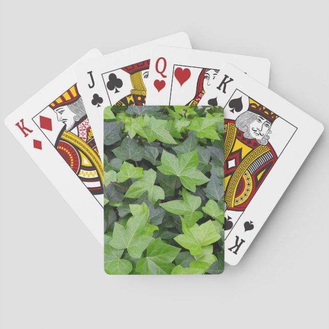 Green Ivy Botanical Print Playing Cards (Back)
