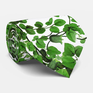 Green Ivy Floral Tie