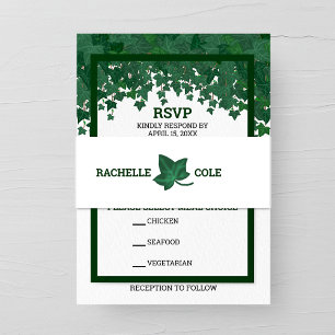 Green Ivy Garden Wedding Invitation Belly Band