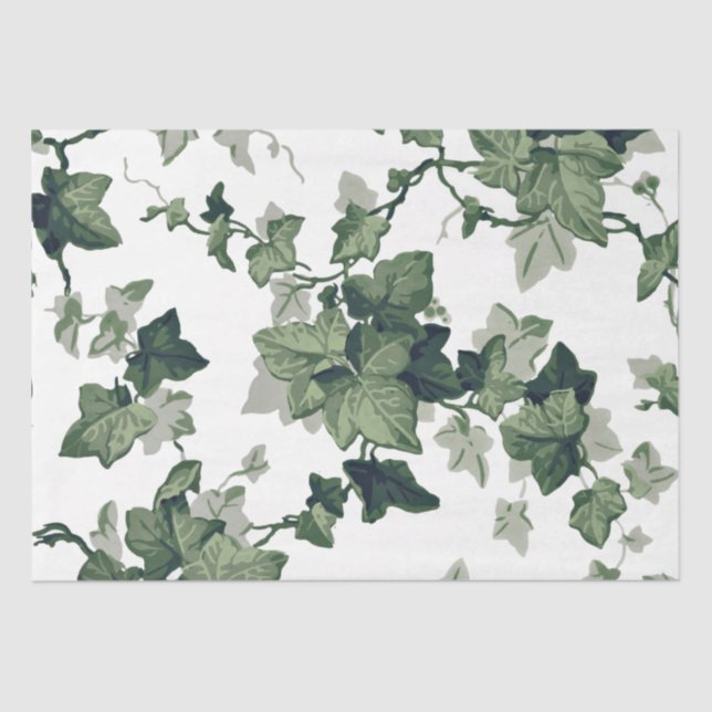 Green Ivy Leaves and Vines Decoupage  Tissue Paper (Front)