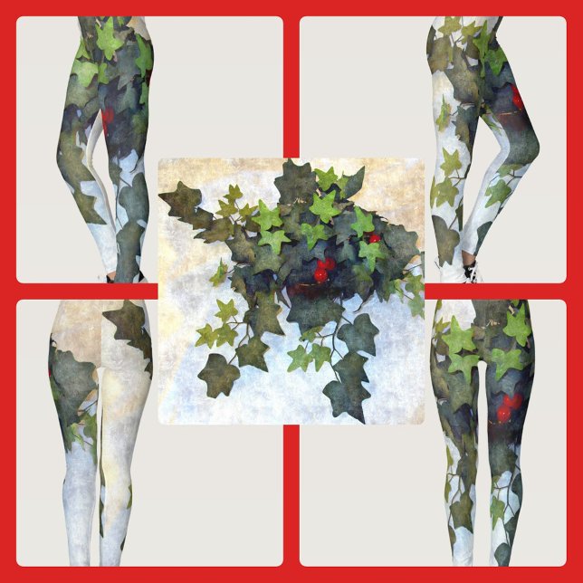 Green Ivy with Red Berries Leggings (Creator Uploaded)