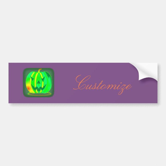 Green Jack o'lantern Halloween Thunder_Cove Bumper Sticker (Front)