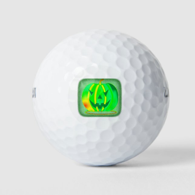 Green Jack o'lantern Halloween Thunder_Cove Golf Balls (Front)