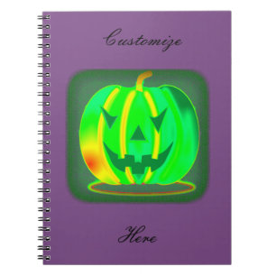 Green Jack o'lantern Halloween Thunder_Cove Spiral Notebook