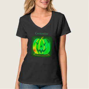 Green Jack o'lantern Halloween Thunder_Cove T-shir T-Shirt