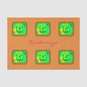 Green Jack o'lantern Halloween Thunder_Cove Tissue Paper