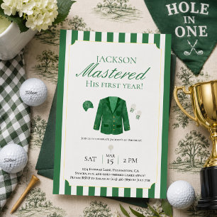 Green Jacket Golf First Birthday Invitation