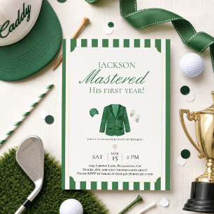 Green Jacket Golf First Birthday Invitation