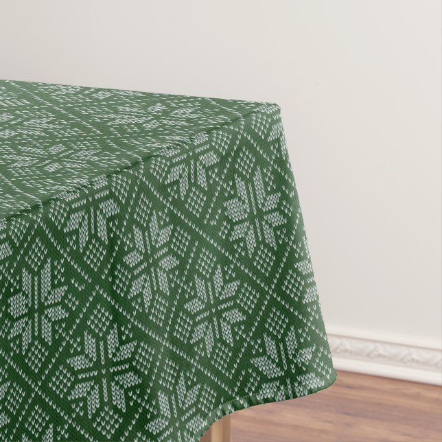 Green Jacquard Christimas Tablecloth (In Situ)