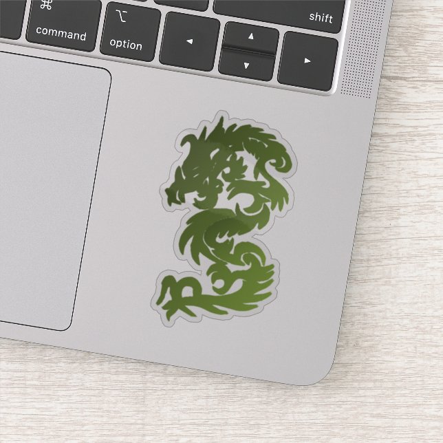 Green Jade Chinese Dragon Silhouette (Detail)