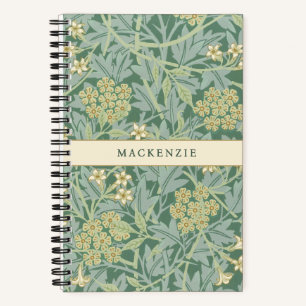 Green Jasmine Floral Pattern Notebook