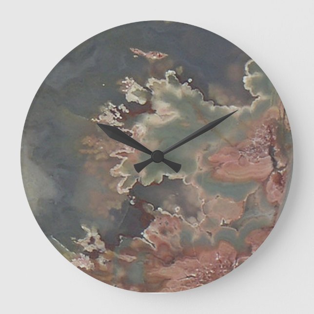 Green Jasper Stone Look  Wall Clock (Front)